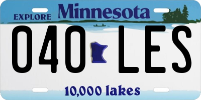 MN license plate 040LES