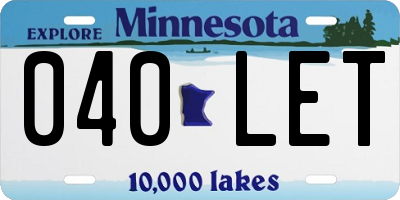 MN license plate 040LET