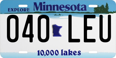 MN license plate 040LEU