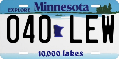 MN license plate 040LEW