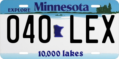 MN license plate 040LEX
