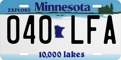 MN license plate 040LFA