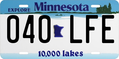 MN license plate 040LFE