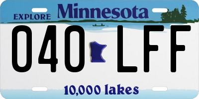 MN license plate 040LFF