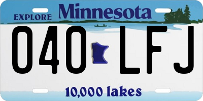 MN license plate 040LFJ