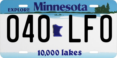 MN license plate 040LFO