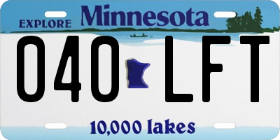 MN license plate 040LFT