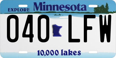 MN license plate 040LFW