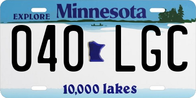 MN license plate 040LGC