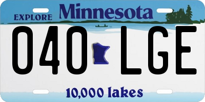 MN license plate 040LGE