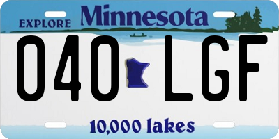 MN license plate 040LGF