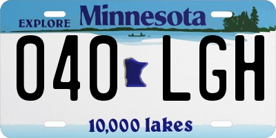 MN license plate 040LGH