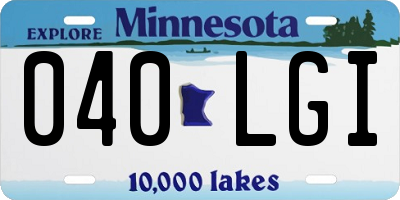 MN license plate 040LGI