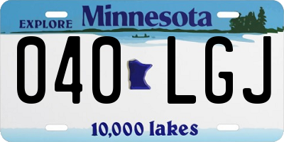 MN license plate 040LGJ