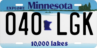 MN license plate 040LGK
