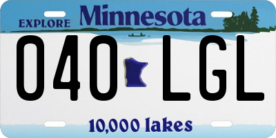 MN license plate 040LGL