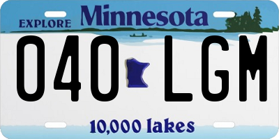 MN license plate 040LGM