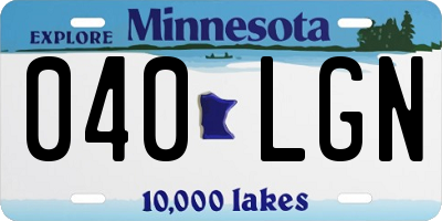MN license plate 040LGN