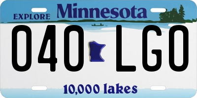 MN license plate 040LGO