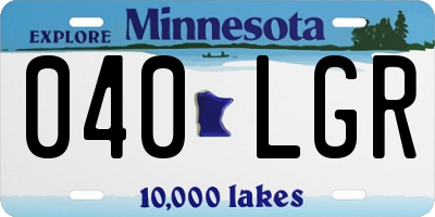 MN license plate 040LGR