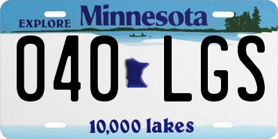 MN license plate 040LGS