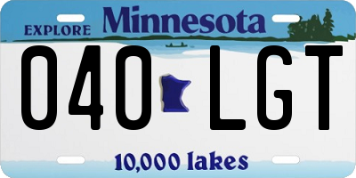 MN license plate 040LGT