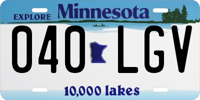 MN license plate 040LGV
