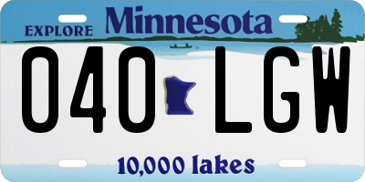 MN license plate 040LGW