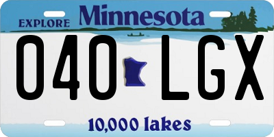 MN license plate 040LGX