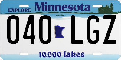 MN license plate 040LGZ