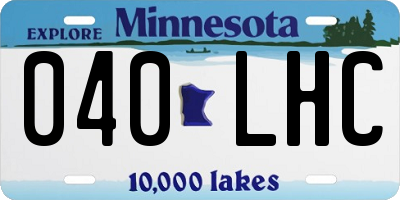 MN license plate 040LHC