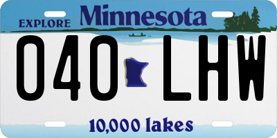 MN license plate 040LHW