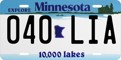 MN license plate 040LIA