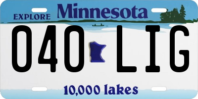 MN license plate 040LIG
