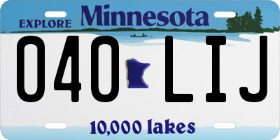 MN license plate 040LIJ