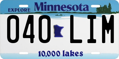 MN license plate 040LIM