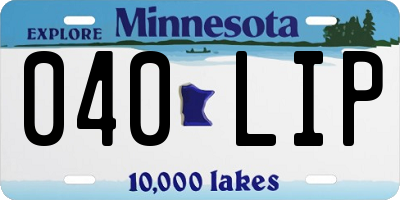 MN license plate 040LIP