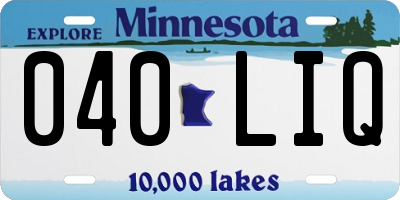 MN license plate 040LIQ