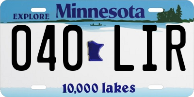 MN license plate 040LIR