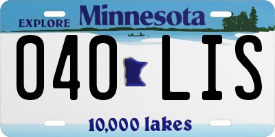 MN license plate 040LIS