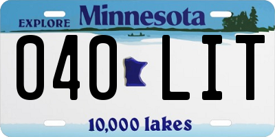 MN license plate 040LIT
