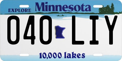 MN license plate 040LIY
