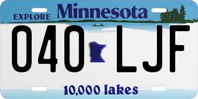 MN license plate 040LJF