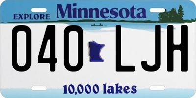 MN license plate 040LJH