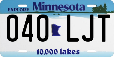 MN license plate 040LJT