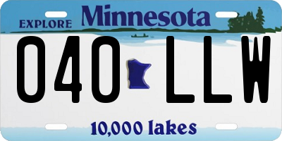 MN license plate 040LLW