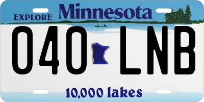 MN license plate 040LNB