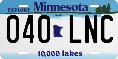 MN license plate 040LNC