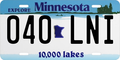 MN license plate 040LNI