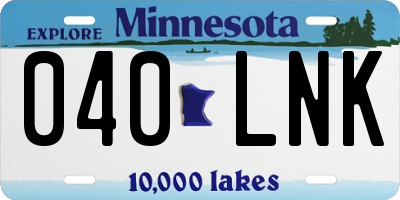 MN license plate 040LNK
